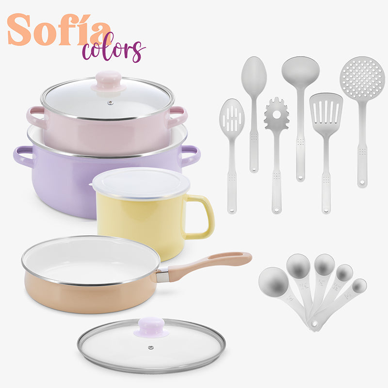 Batería de cocina Sofía Colors 18pz