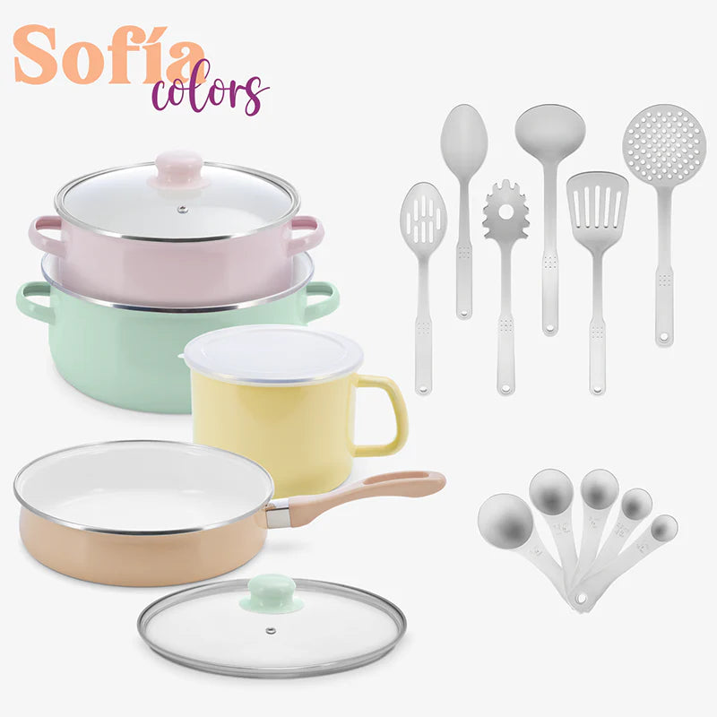 Batería de cocina Sofía Colors 18pz