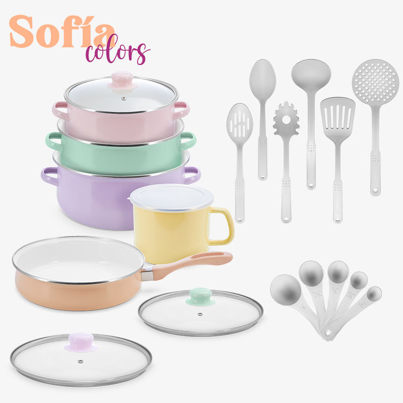 Batería de cocina Sofía Colors 20pz