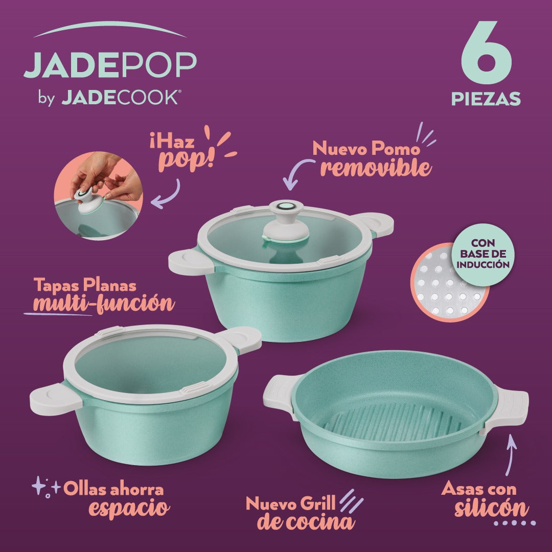 Batería de cocina Jade Pop 6 Piezas